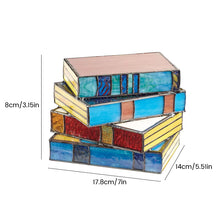 Last inn bildet i Galleri-visningsprogrammet, Lampe med stablede bĂžker i farget glass