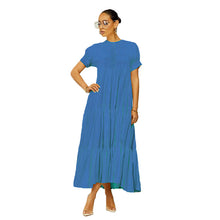 Last inn bildet i Galleri-visningsprogrammet, Ensfarget knapp med krøllet kjole i plussstørrelse