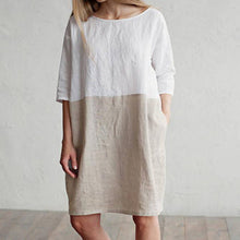 Last inn bildet i Galleri-visningsprogrammet, Fargeblokk kjole med trekvart ermer