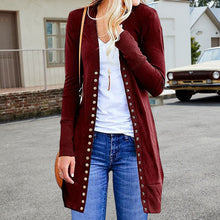 Last inn bildet i Galleri-visningsprogrammet, Solid cardigan i middels lengde