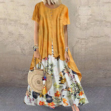 Last inn bildet i Galleri-visningsprogrammet, Rundhalset maxikjole med blomster-trykk