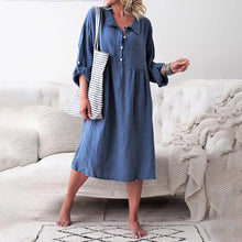 Last inn bildet i Galleri-visningsprogrammet, Uformell løs midikjole med knapper