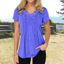 Last inn bildet i Galleri-visningsprogrammet, T-shirt coupe slim en dentelle à col en V