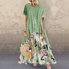 Last inn bildet i Galleri-visningsprogrammet, Rundhalset maxikjole med blomster-trykk