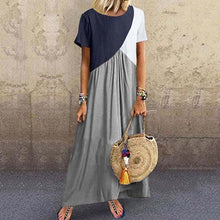 Last inn bildet i Galleri-visningsprogrammet, Kortermet Color Block Maxikjole