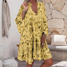 Last inn bildet i Galleri-visningsprogrammet, Trendy v-hals volang løs kjole