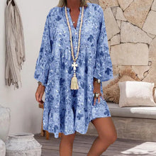 Last inn bildet i Galleri-visningsprogrammet, Trendy v-hals volang løs kjole