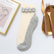 Last inn bildet i Galleri-visningsprogrammet, Ankel-lengde fisknett sokker med perler til kvinner