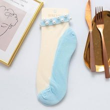 Last inn bildet i Galleri-visningsprogrammet, Ankel-lengde fisknett sokker med perler til kvinner