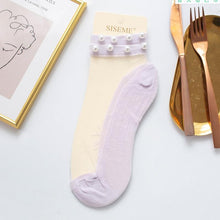 Last inn bildet i Galleri-visningsprogrammet, Ankel-lengde fisknett sokker med perler til kvinner