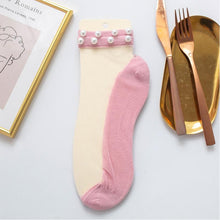 Last inn bildet i Galleri-visningsprogrammet, Ankel-lengde fisknett sokker med perler til kvinner