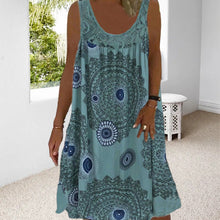 Last inn bildet i Galleri-visningsprogrammet, Trykt ermeløs kjole med løs passform