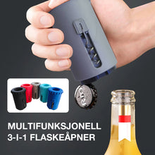 Last inn bildet i Galleri-visningsprogrammet, 3-i-1 flaskeåpner