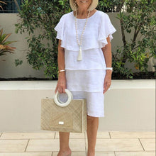 Last inn bildet i Galleri-visningsprogrammet, Romantisk myk hvit lagdelt kjole