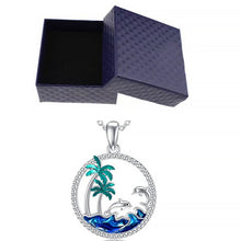 Last inn bildet i Galleri-visningsprogrammet, Blått hav kokosnøtt utskjært halskjede