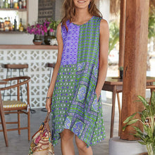 Last inn bildet i Galleri-visningsprogrammet, Boho-trykk kjole med rund hals