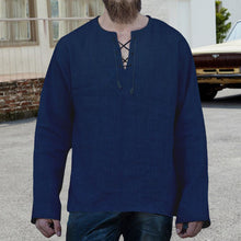 Last inn bildet i Galleri-visningsprogrammet, Ensfarget topp med snøring og lange ermer