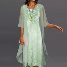 Last inn bildet i Galleri-visningsprogrammet, Elegant blomstret chiffon kjole i to deler