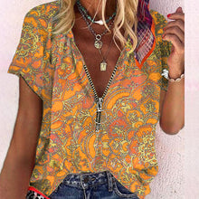 Last inn bildet i Galleri-visningsprogrammet, Kortermet trykt t-skjorte med glidelås