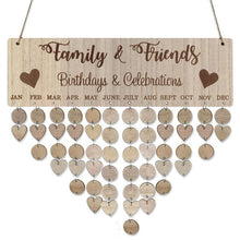 Last inn bildet i Galleri-visningsprogrammet, Wooden Anniversary Birthday Calendar Board