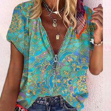 Last inn bildet i Galleri-visningsprogrammet, Kortermet trykt t-skjorte med glidelås