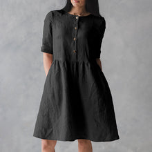 Last inn bildet i Galleri-visningsprogrammet, Ensfarget kjole med lommer