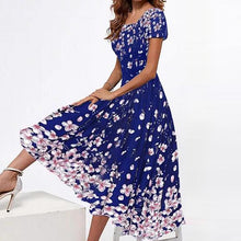 Last inn bildet i Galleri-visningsprogrammet, Trykt kjole med firkantet hals