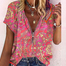 Last inn bildet i Galleri-visningsprogrammet, Kortermet trykt t-skjorte med glidelås