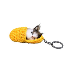 Last inn bildet i Galleri-visningsprogrammet, Søt sovende kattunge nøkkelring