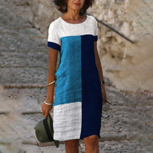 Last inn bildet i Galleri-visningsprogrammet, Fargeblokk kortermet kjole med rund hals