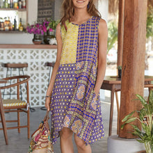 Last inn bildet i Galleri-visningsprogrammet, Boho-trykk kjole med rund hals