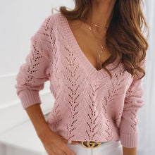 Last inn bildet i Galleri-visningsprogrammet, Ensfarget genser med v-hals