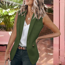 Last inn bildet i Galleri-visningsprogrammet, Ensfarget ermeløs blazer