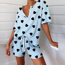 Last inn bildet i Galleri-visningsprogrammet, Uformelt skjorte- og shortssett med løs passform for kvinner