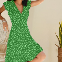 Last inn bildet i Galleri-visningsprogrammet, V-hals Kjole med Blomster-trykk