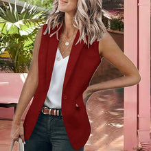 Last inn bildet i Galleri-visningsprogrammet, Ensfarget ermeløs blazer