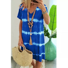 Last inn bildet i Galleri-visningsprogrammet, Kortermet kjole med knytetrykk