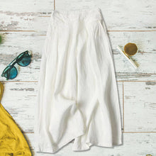 Last inn bildet i Galleri-visningsprogrammet, Uformelle bukser med løs passform og brede ben i bomull og lin for damer