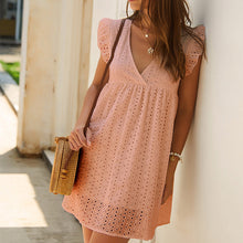 Last inn bildet i Galleri-visningsprogrammet, Sommer blondekjole med frill-ermer