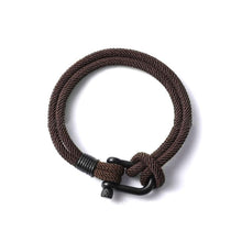 Last inn bildet i Galleri-visningsprogrammet, U-formet spenne nylon flettet armbånd