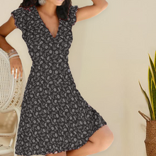 Last inn bildet i Galleri-visningsprogrammet, V-hals Kjole med Blomster-trykk