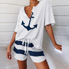 Last inn bildet i Galleri-visningsprogrammet, Uformelt skjorte- og shortssett med løs passform for kvinner