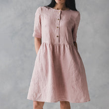 Last inn bildet i Galleri-visningsprogrammet, Ensfarget kjole med lommer