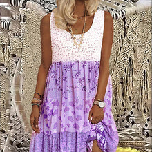 Last inn bildet i Galleri-visningsprogrammet, Ermeløs Lappverk Kjole med Trykk