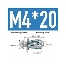Last inn bildet i Galleri-visningsprogrammet, Ekspansjonsskrue kronbladmutter (50 stk)