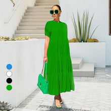 Last inn bildet i Galleri-visningsprogrammet, Ensfarget knapp med krøllet kjole i plussstørrelse