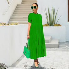 Last inn bildet i Galleri-visningsprogrammet, Ensfarget knapp med krøllet kjole i plussstørrelse