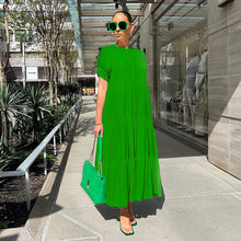 Last inn bildet i Galleri-visningsprogrammet, Ensfarget knapp med krøllet kjole i plussstørrelse