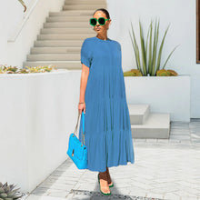 Last inn bildet i Galleri-visningsprogrammet, Ensfarget knapp med krøllet kjole i plussstørrelse