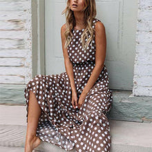 Last inn bildet i Galleri-visningsprogrammet, Ermeløs Kjole med Rund Hals og Prikkete Trykk